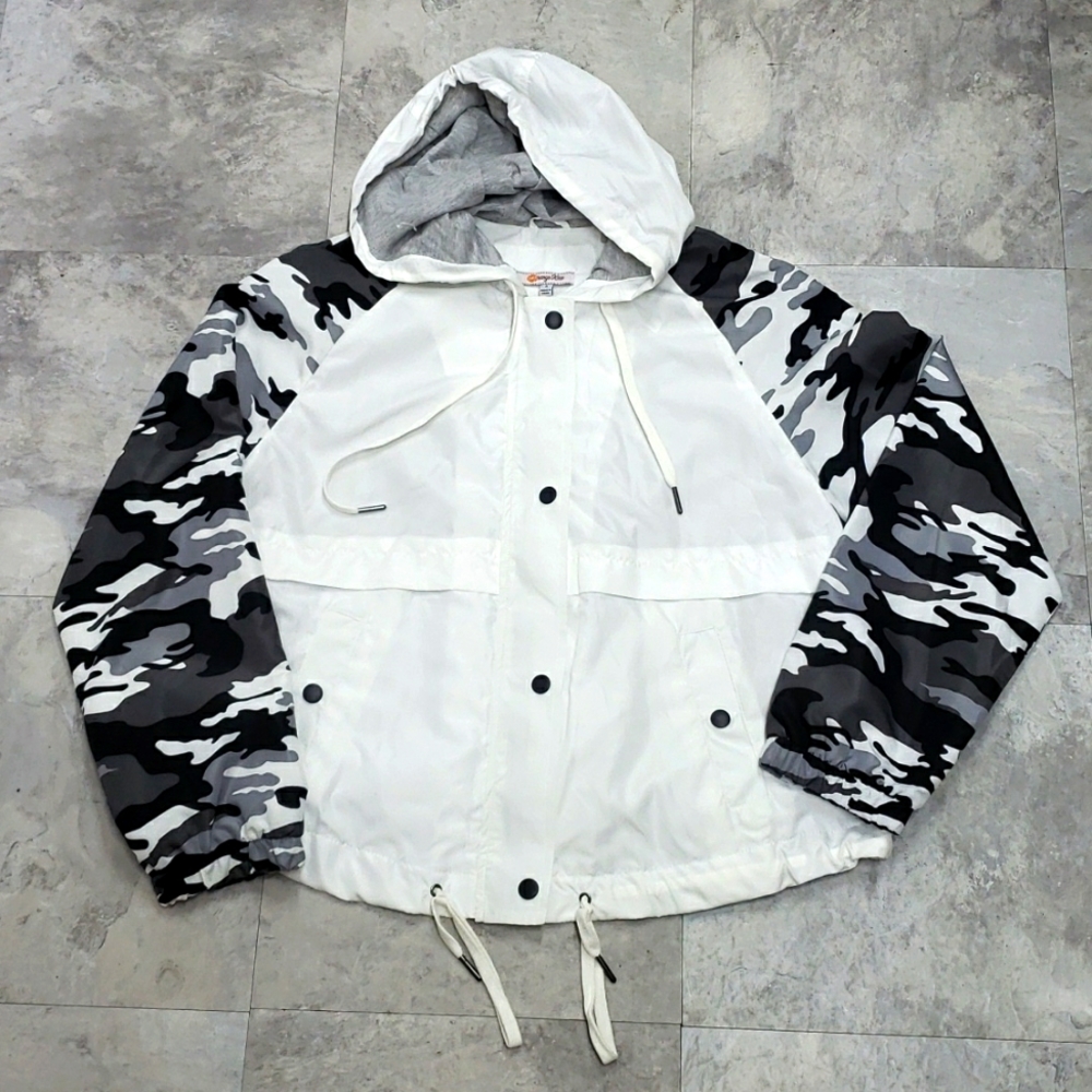#10353-9 Zip-Up Hooded Jacket Women's,S,White.